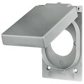 Bryant Wallplates and Boxes, Weatherproof Covers, 1- Gang, 1) 1.62" Opening, Standard Size, Cast Aluminum 7420B